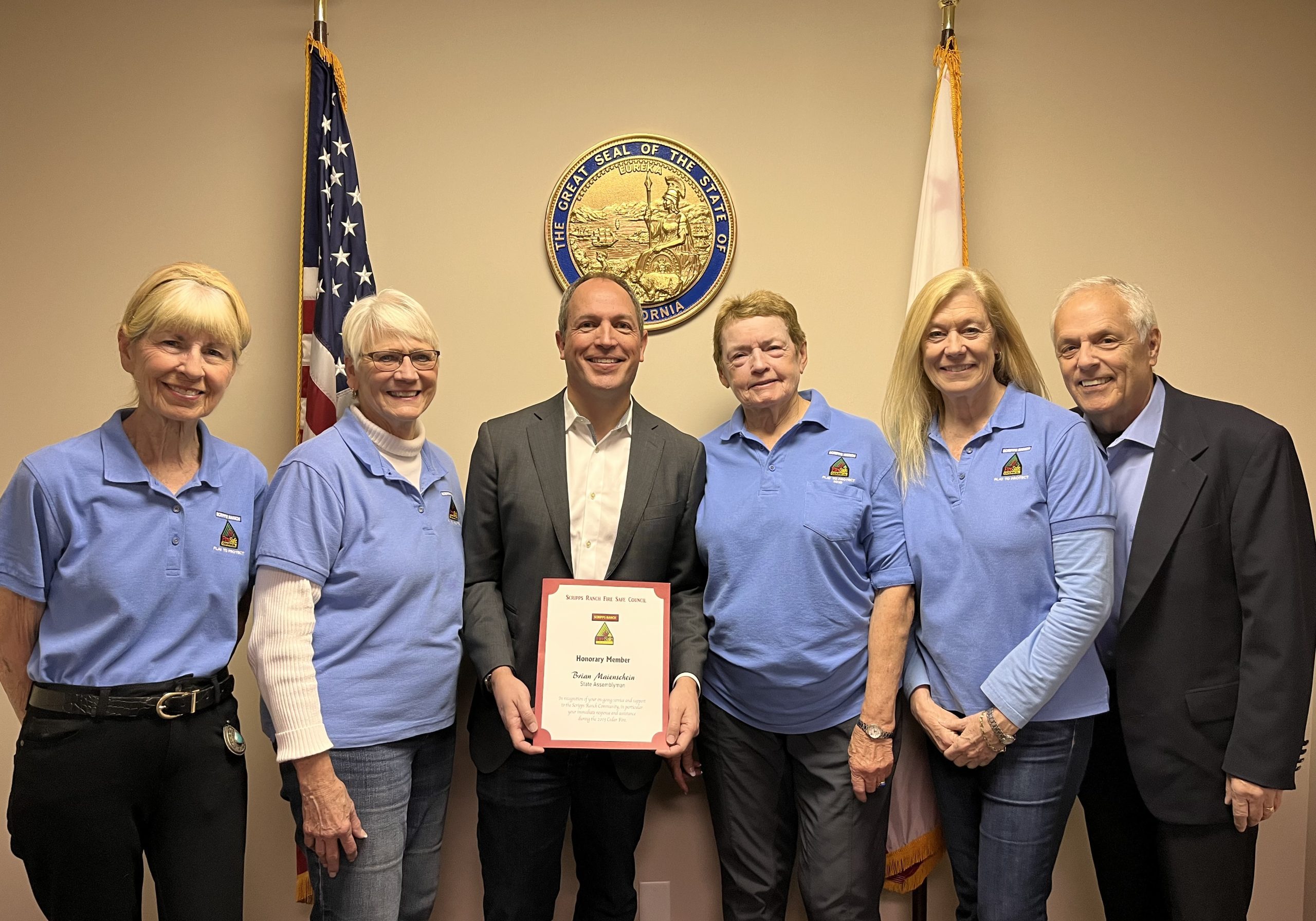 L to R, Karen Herreros, Sandy Smith-Wetzel, Brian Maienshein, Jessie Gates, Kristy Rayder, Dave Mason